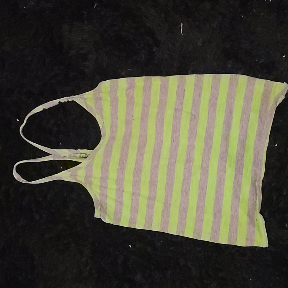 Green/gray striped stringer tank